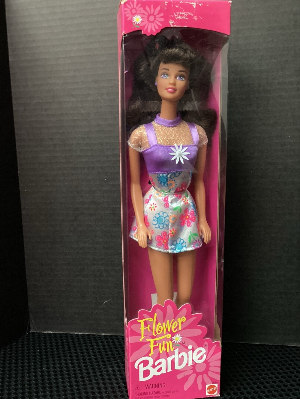 1996 Barbie Flower Fun Purple Floral Top and Multicolor Daisy Skirt